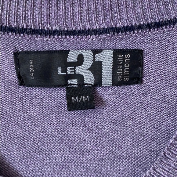 LE31 Violet V-neck Sweater - Picture 2 of 5